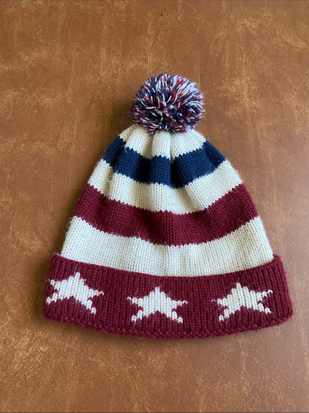 Forever 21 Kids Red, White & Blue Star Pom Beanie